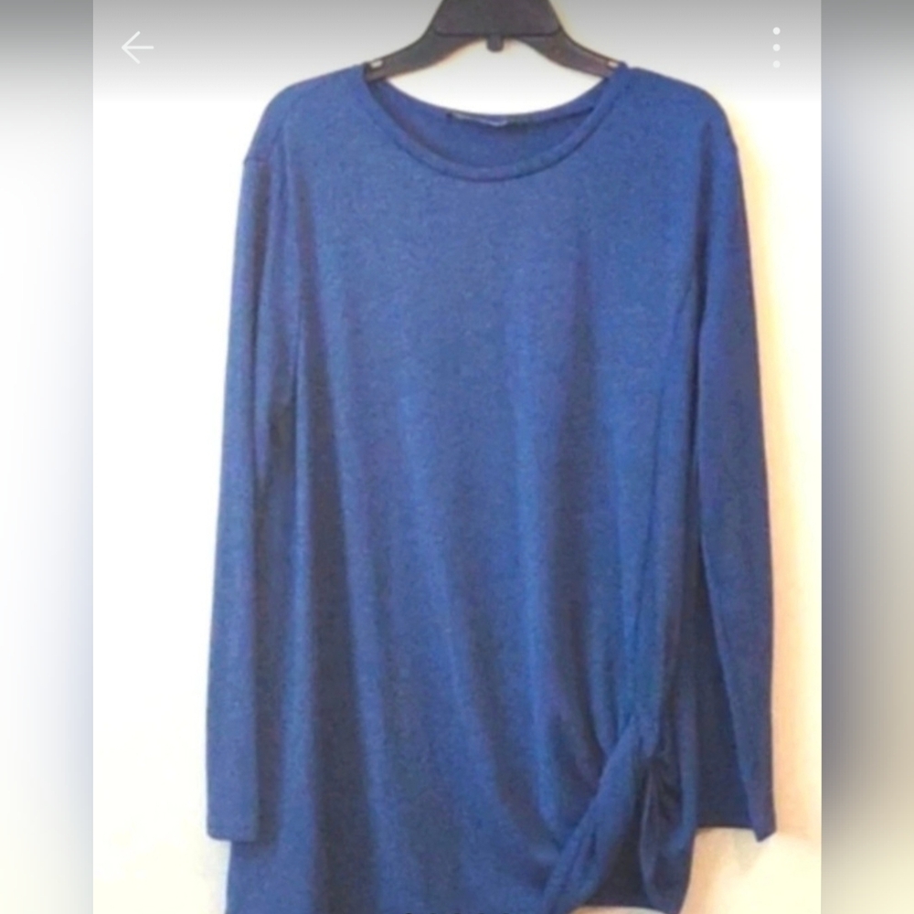 YOINS Royal Blue Long Sleeve Crewneck with Side Knot. Size XXL